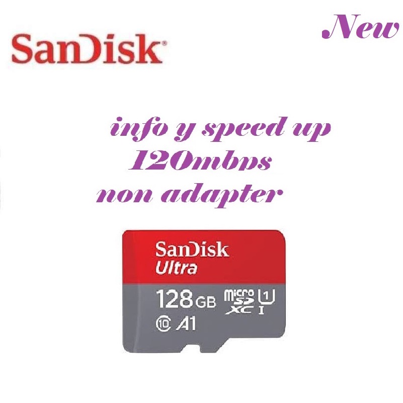 Micro SD Sandisk Ultra 128GB 100Mbps A1 MicroSDXC Original Merah Abu