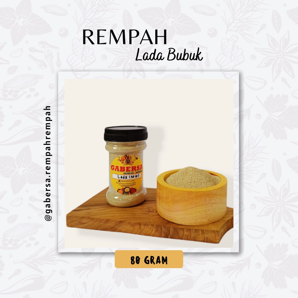 

Lada bubuk asli tanpa campuran isi 80gram (Gabersa)