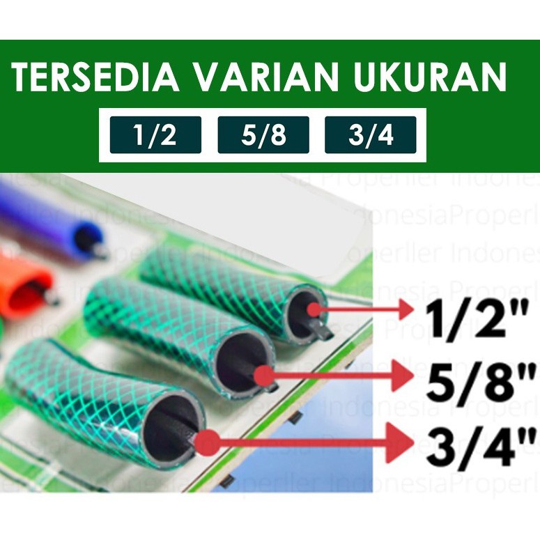 SELANG AIR 10 15 METER 1/2 5/8 3/4 INCH 1 ROL BENANG HIJAU SELANG AIR TAMAN ANTI LUMUT TEBAL 2 MM ALAT KEBUN MURAH COD