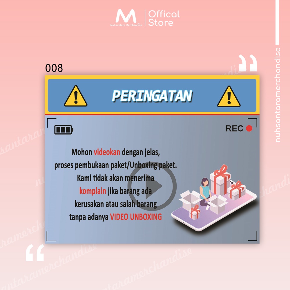 Sticker Unboxing Pengiriman Stiker Fragile Wajib Video Unboxing Stiker Segel Unboxing paket Olshop-008