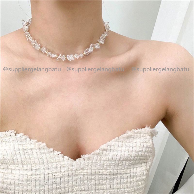 COD PROMO FLASH SALE Kalung Wanita Kerikil Batu Choker Korean Style Etnik Vintage