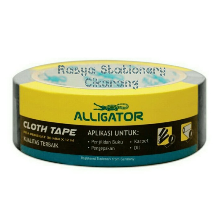 

Hadir Lakban Kain Hitam / Cloth Tape 36 Mm Alligator Bagus