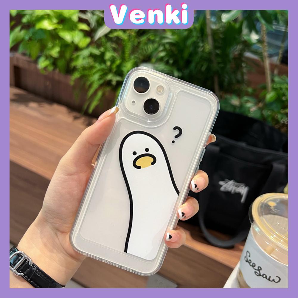 iPhone Case Silicone Soft Case Clear Case Shockproof Protection Camera Metal Button Cute Cartoon Duck Compatible For iPhone 11 Pro Max 13 Pro Max 12 Pro Max 7Plus xr XS Max