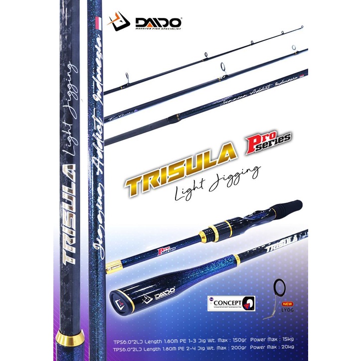 Joran Pancing Daido Trisula Pro Series 180cm (PE1-3 / PE2-4 ) Fuji Light Jigging - Engkus Fishing