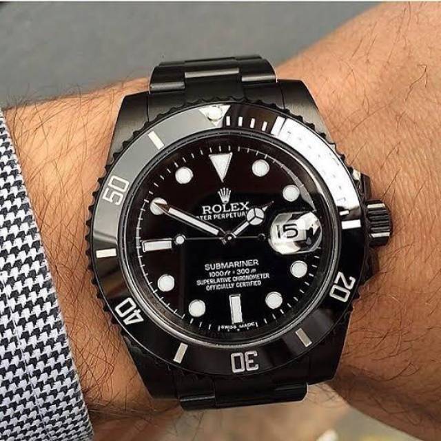 JAM TANGAN PRIA ROLEX SUBMARINER BLACK AUTOMATIC FULL SET BOX ORIGINAL