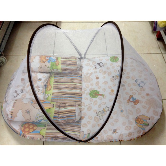 Kasur Bayi Lipat Oval Print + Kelambu Cintaka