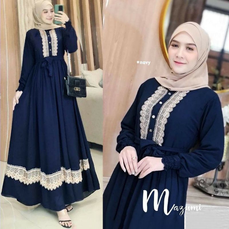 DRESS WANITA RENDA CERUTY BABYDOLL/MAJUMI DRESS/FASHION MUSLIM WANITA FIT XL/DRESS MELAYU TERBARU/FAR MOSLEMSTORE