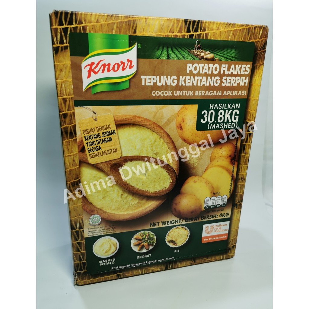 Potato Flake Knorr 4 Kg / Mashed Potato Knorr / Kentang Kering Serpih