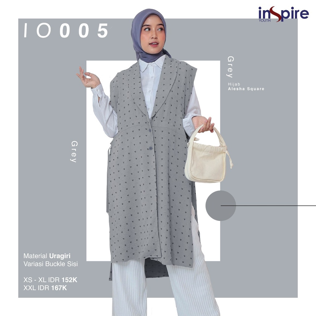 Inspire Outer IO 05 Bahan Uragiri Outer motif Fashion Muslimah Trendi Kekinian by Inspire bisa COD