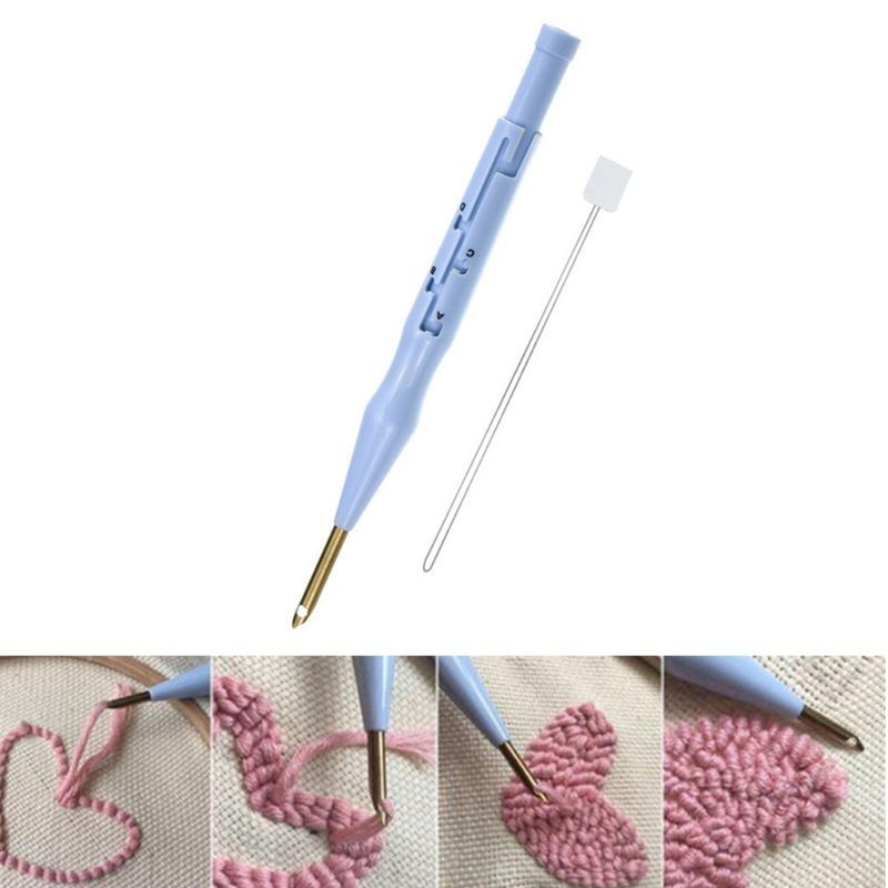 Punch needle set with per/spring/ alat bordir sulam tangan/embroidery pen