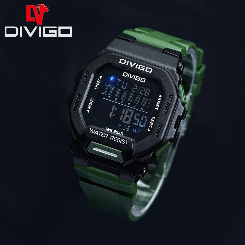 Jam Tangan Pria Divigo Digital Original Water Resistant  DV-7209