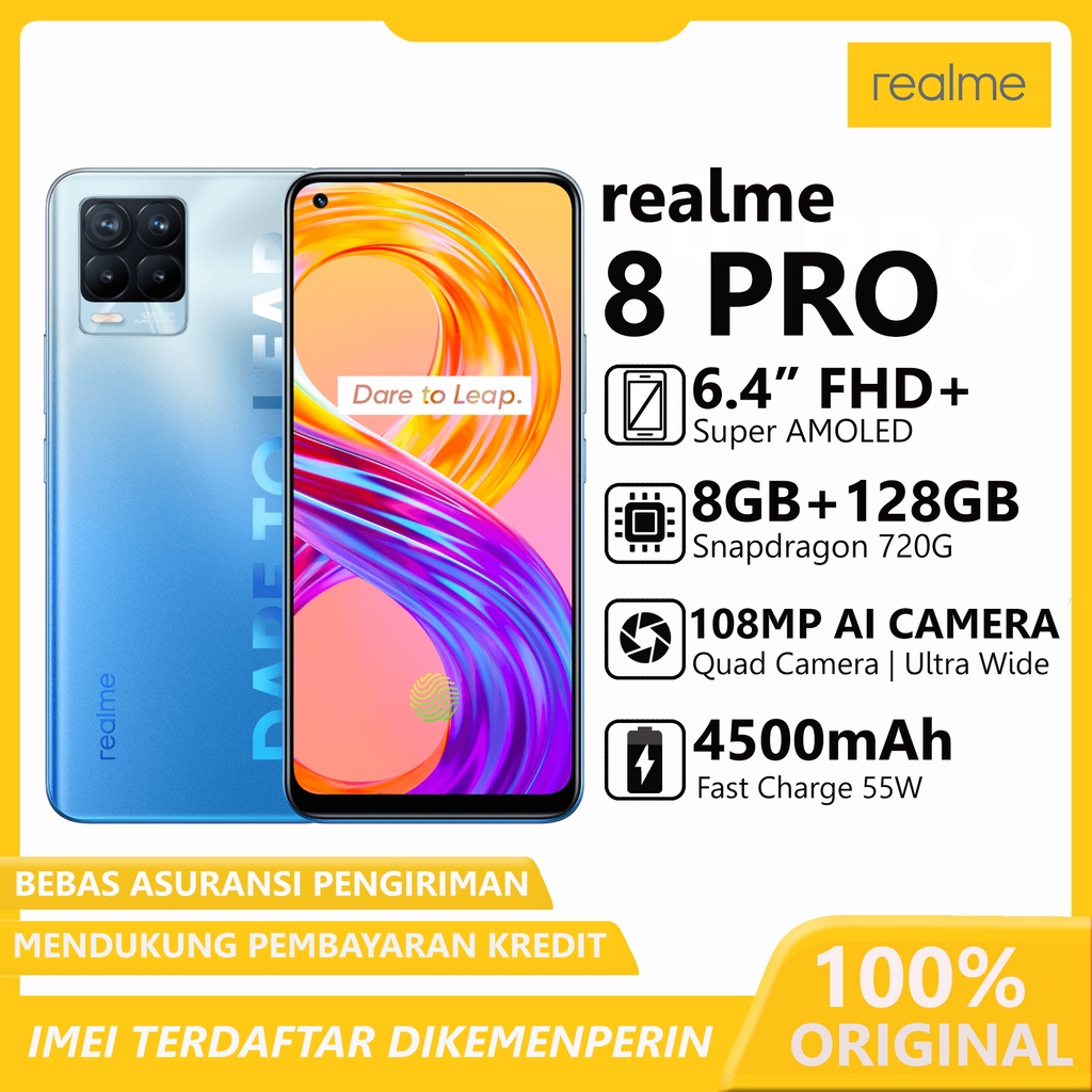 Realme 8 Pro 8/128GB -NFC-Garansi Resmi-blue