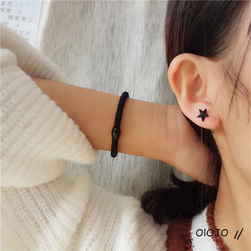 Temperamen Korea Retro Gelap Bintang Berongga Anting Aksesoris Fashion Wanita - ol