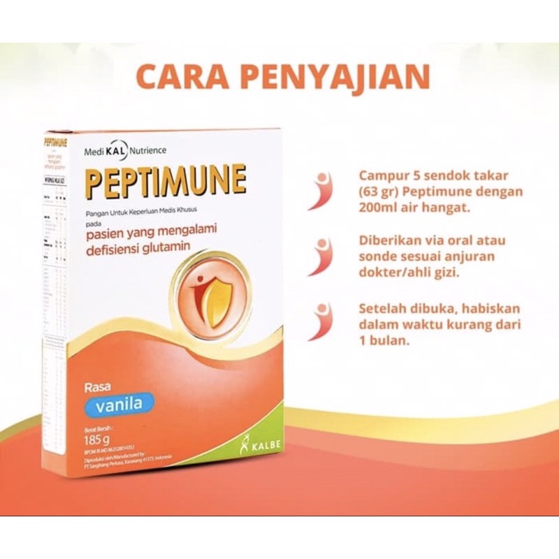 Peptimune 185 gram vanilla ( susu nutrisi kebutuhan khusus meningkatkan imun )