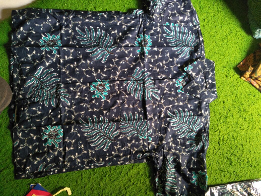 Bswart Batik Hrb026 Kenongo Hem Pendek Padi Pekalongan M L Xl Batik Pria Murah Modern Grosir.