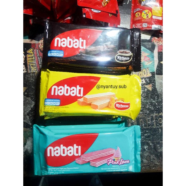 

Nabati Renceng isi 10pc rasa Cokelat, Keju, Pink Lava