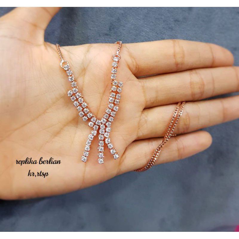 Kalung berlian medan/Replika,persis sperti asli,mata micro diamond yg biasa dpake ditoko mas/berlian