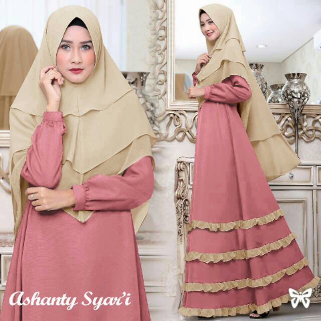 Gamis Ashanty Mocca Pink Syar'i