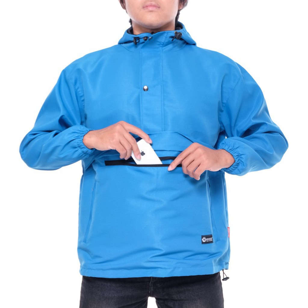 (JAKET ANTI AIR) Jaket Parasut Taslan Cougle Doraemon Original Imazi Waterproof Turkis