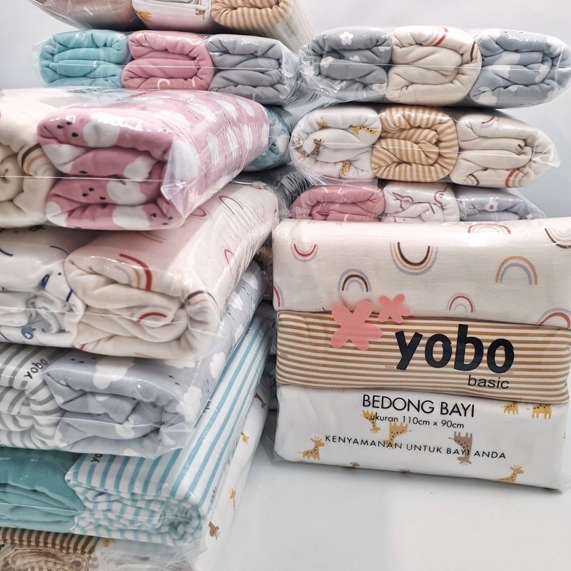 [3 Pcs] Bedong Bayi Yobo by BabyU (Classic Baby Swaddle) Lembut