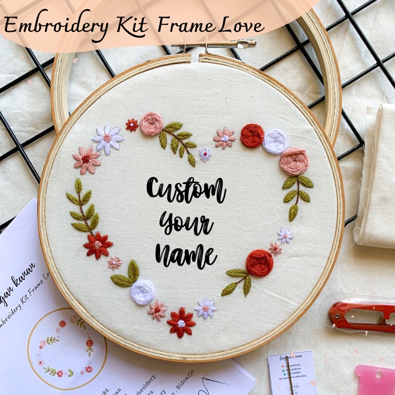 Embroidery Kit Frame Love 20 cm