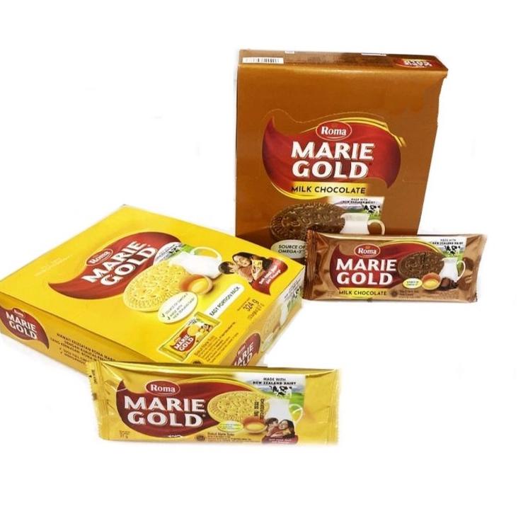 

Larismanis--Roma Marie Gold Sachet 27gr 1 Box isi 12 / Marie gold coklat