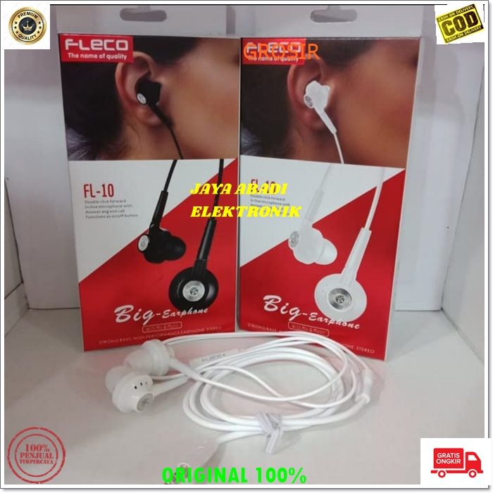 J125 ORIGINAL HANDSFREE FLECO KABEL IN EAR  KARET TEBAL SUPER BASS HEADSET HANDSFREE EARPHONE MUSIC VOKAL AUDIO SOUND EARPOD music mic mp3 musik audio sound universal bazzoka telpon music elektronik aksesoris bisa untuk segala jenis handphone laptop pc