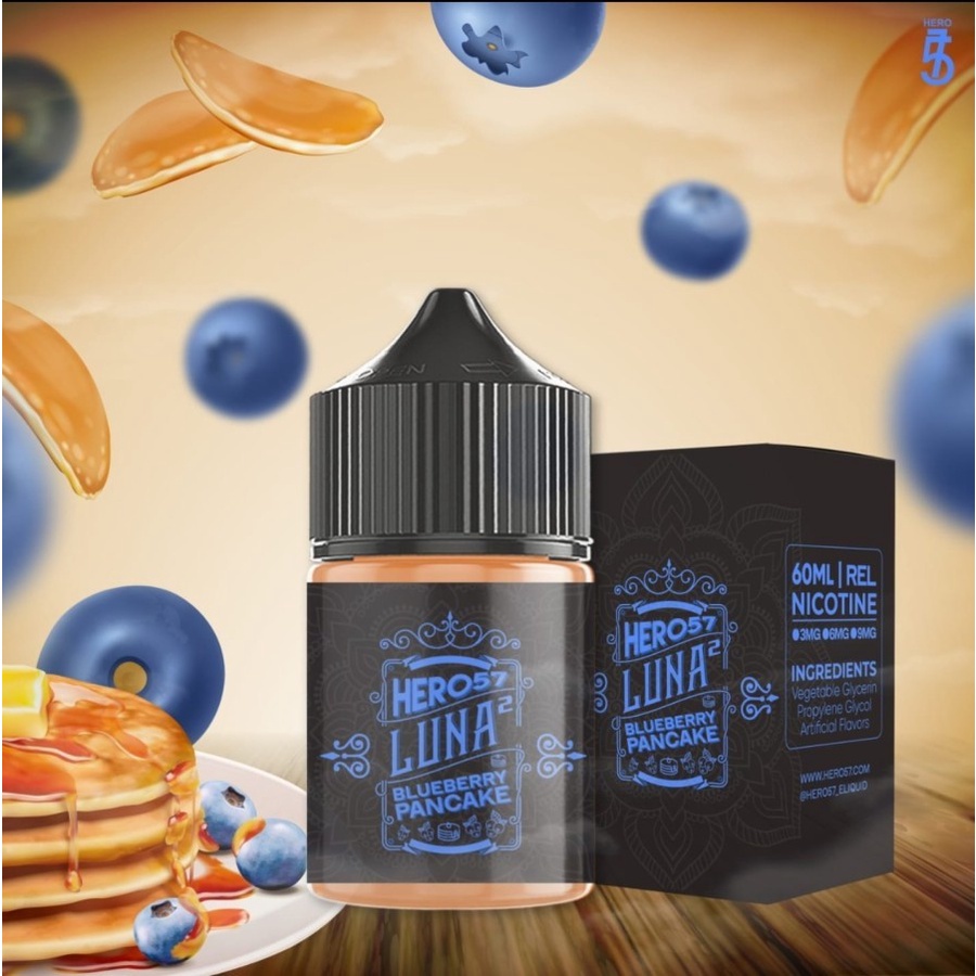 LIQUID VAPE HERO 57 LUNA V2 BLUEBERRY PANCAKE 60ML 3MG-6MG