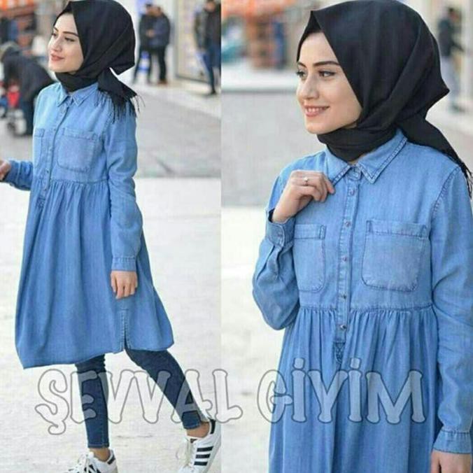 JUAL hijab denim seval fj FREE ONGKIR