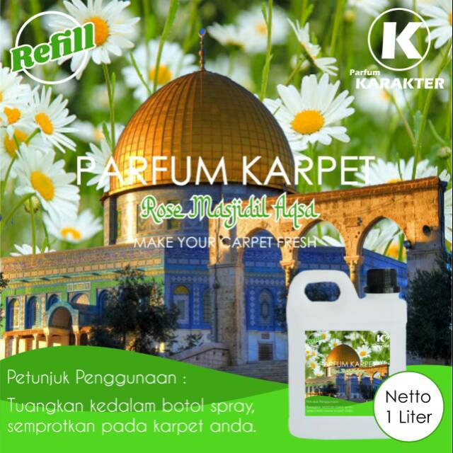 PARFUM KARPET / PEWANGI / PENGHARUM AROMA ROSE MASJIDIL AQSA 1LITER