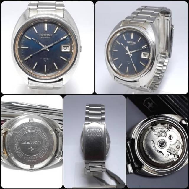 SEIKO 7005 Series. 205647. Datejust. Warna Biru. Japan Vintage Automatic Movement.