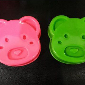1 biji cetakan nasi bento kepala beruang / cetakan puding hewan karakter tebal
