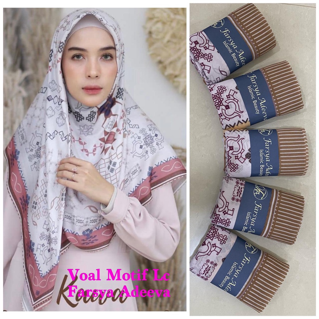 SEGI EMPAT MOTIF TERBARU HIJAB SEGI EMPAT MOTIF DEENAY  LASERCUT  TERMURAH DAN TERLARIS NAYLA HIJA'B-CORAK MOCCA