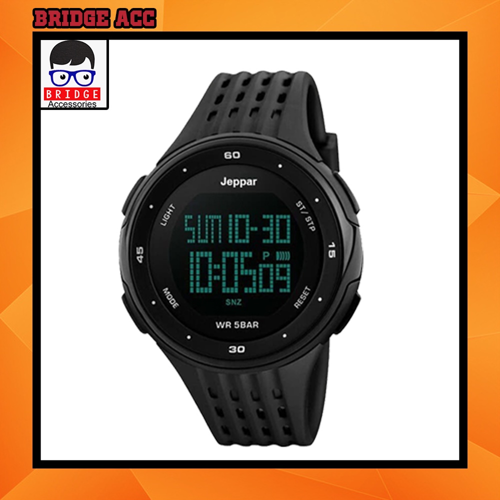 Jam Tangan JEPPAR 1995 Digital Sport Watch Pria LED Strap Rubber Water Resistant 50M Original