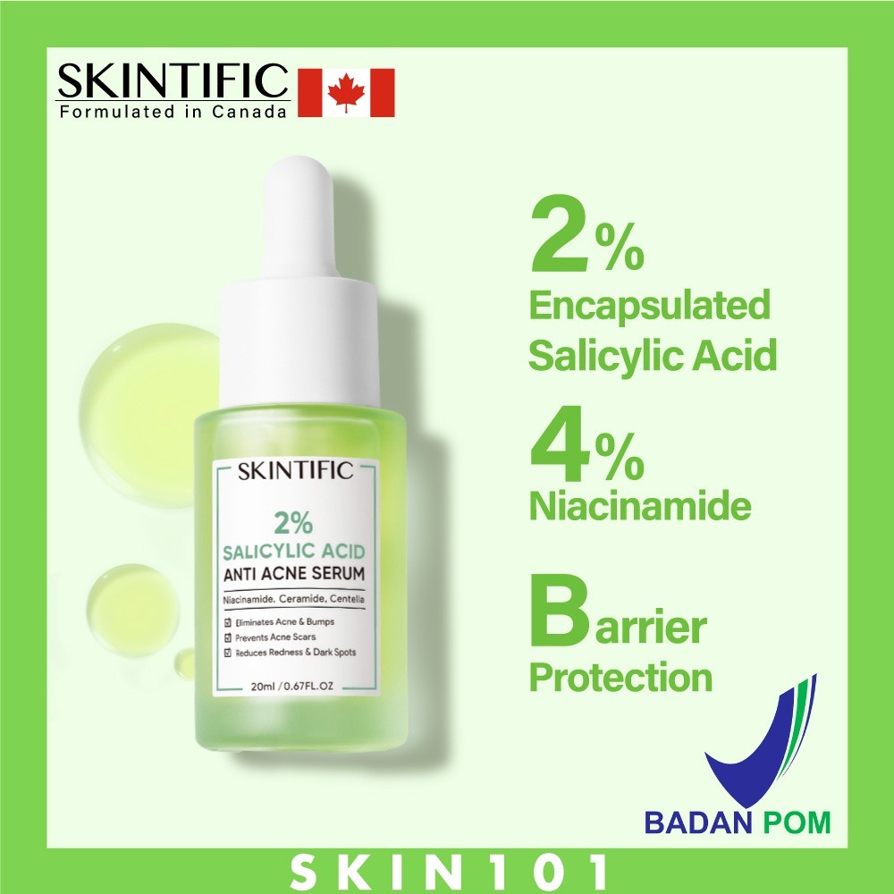 SKINTIFIC 2% Salicylic Acid Anti Acne Serum 20 ml / skintific acne serum / serum jerawat / obat jerawat