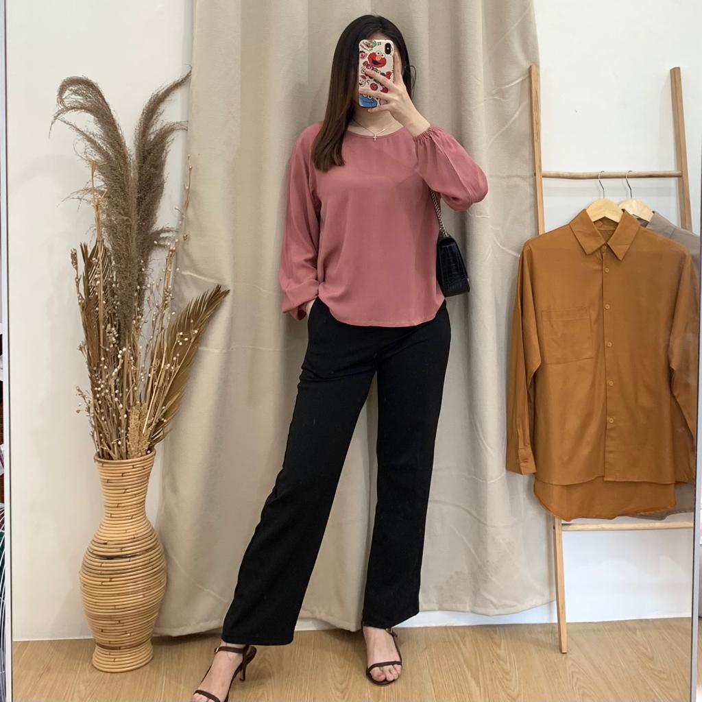 Ally Crinkle Top - PLENARIO ID | Kemeja wanita - Blouse Wanita - Atasan wanita - COD-3