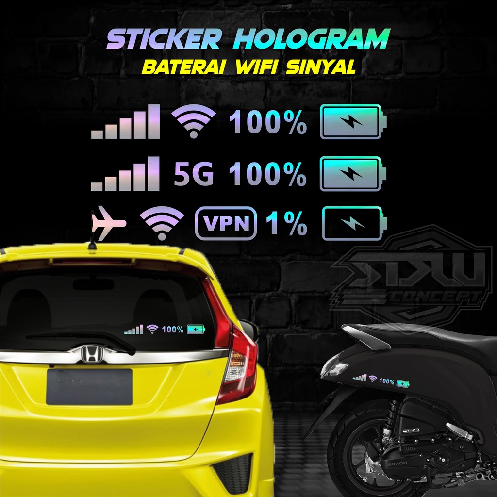 Sticker Cutting Sinyal Hp Motor / Mobil Cutting Sticker Motor Hologram