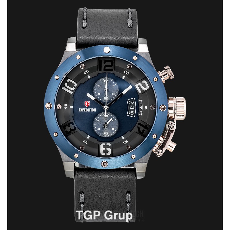 Expedition E 6381 M C LGUBU Men Black Dial Black Leather