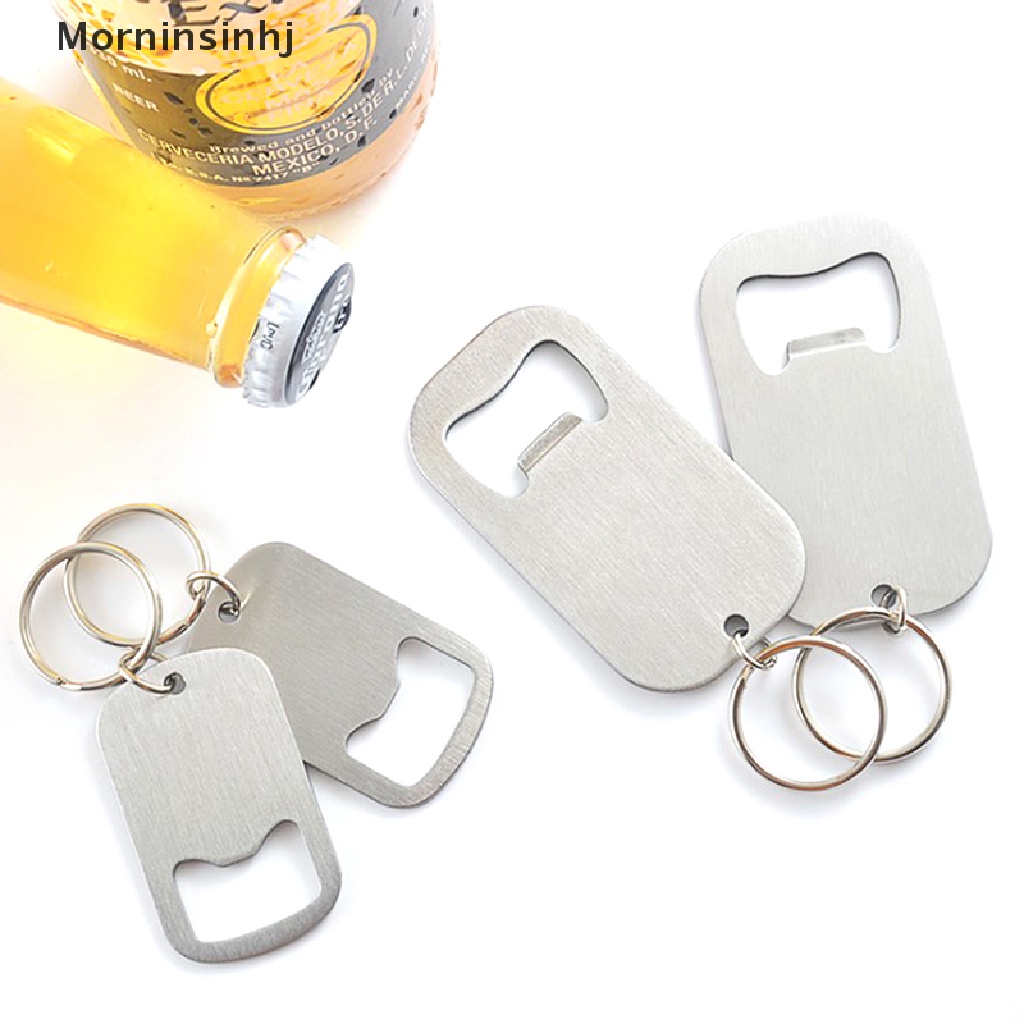 2 Pcs Gantungan Kunci Pembuka Botol Bir Bahan Stainless Steel Untuk Rumah / Hotel