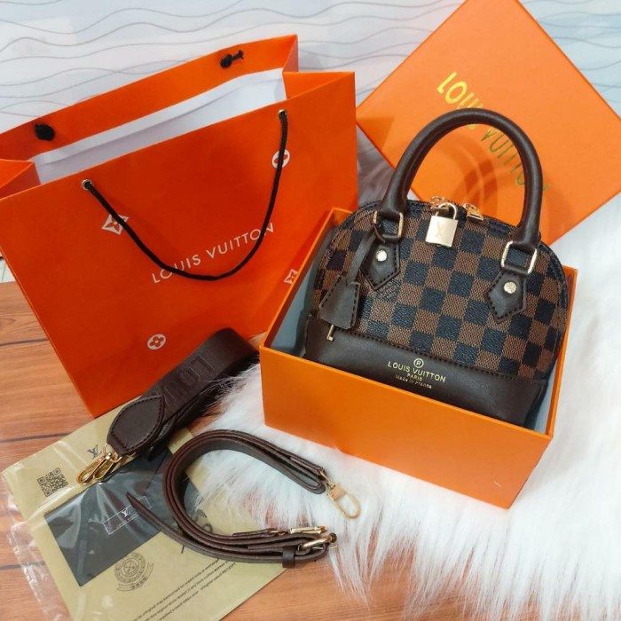 

(TERLARIS) Terbaru! TAS IMPORT ALMA SMALL FREE BOX PAPERBAG KOMPLIT BRANDED - ALMA BOX DAMIER