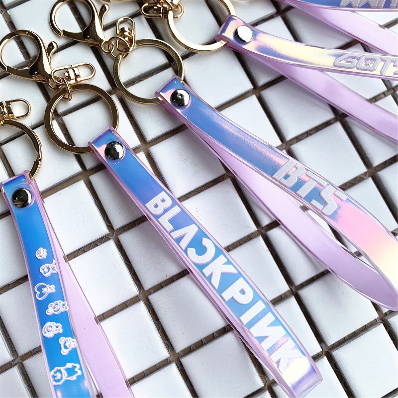 BTS BLACKPINK IZONE GOT7 EXO Keychain Laser Phone Lanyard