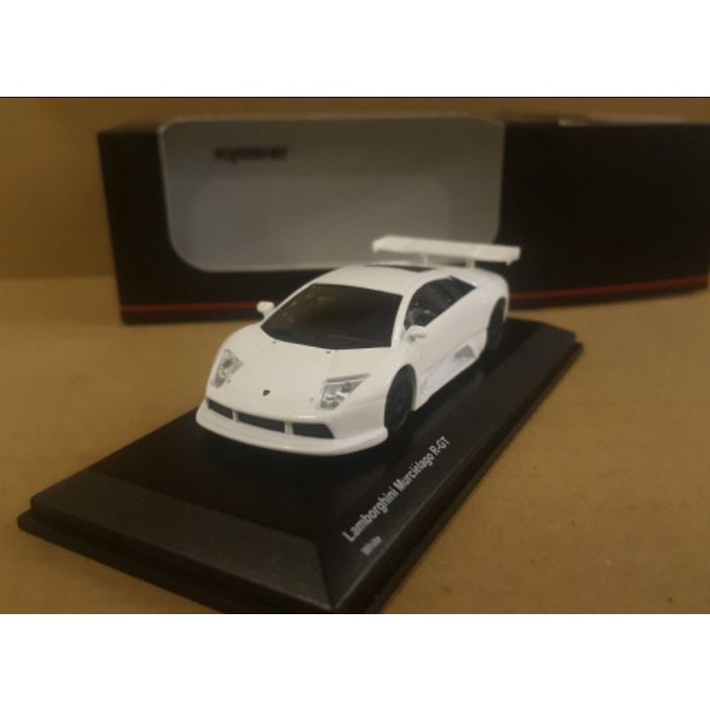 Kyosho Minicar Skala 64 Beads Lamborghini Murcielago R-GT White Color