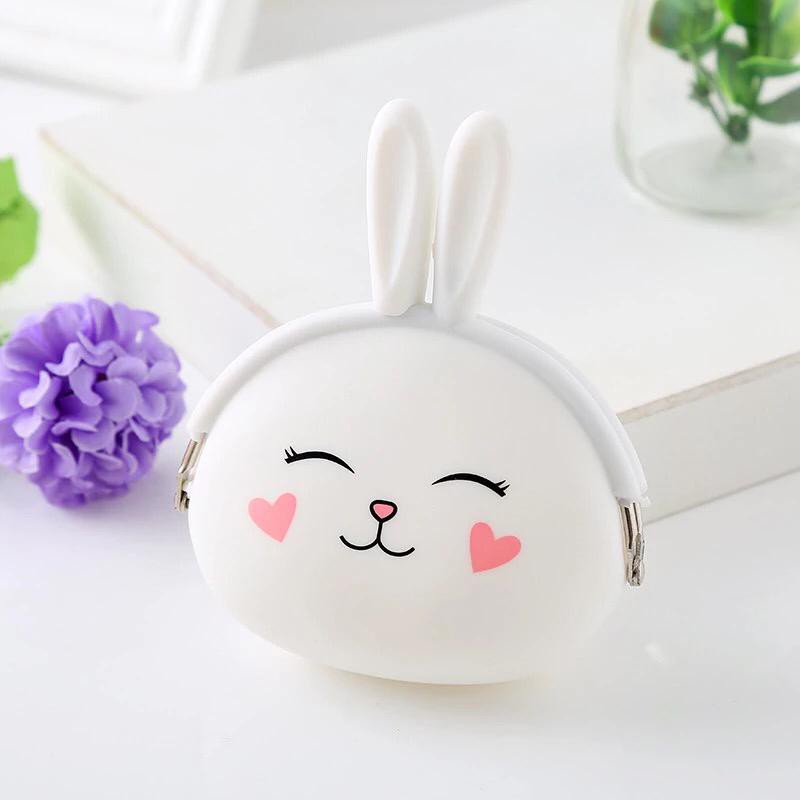 INDOMINI DOMPET KOIN SILIKON JELLY KARAKTER KELINCI BUNNY TEMPAT UANG COIN POUCH SERBAGUNA COD D028