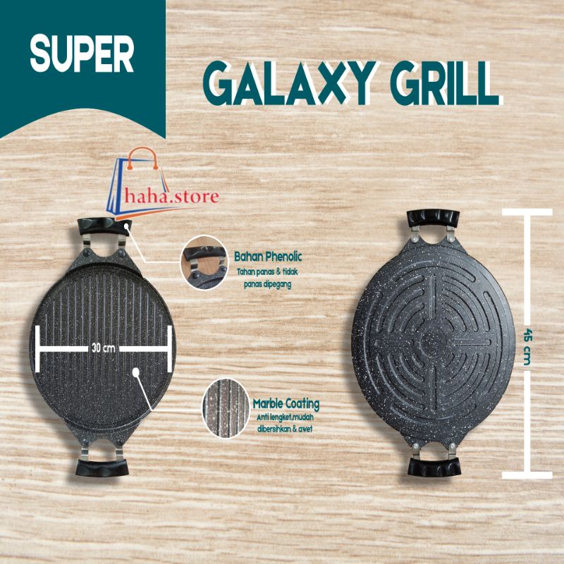 Grill Pan Galaxy Marble - Panggangan Bbq Anti Lengket Super Galaxy Grill