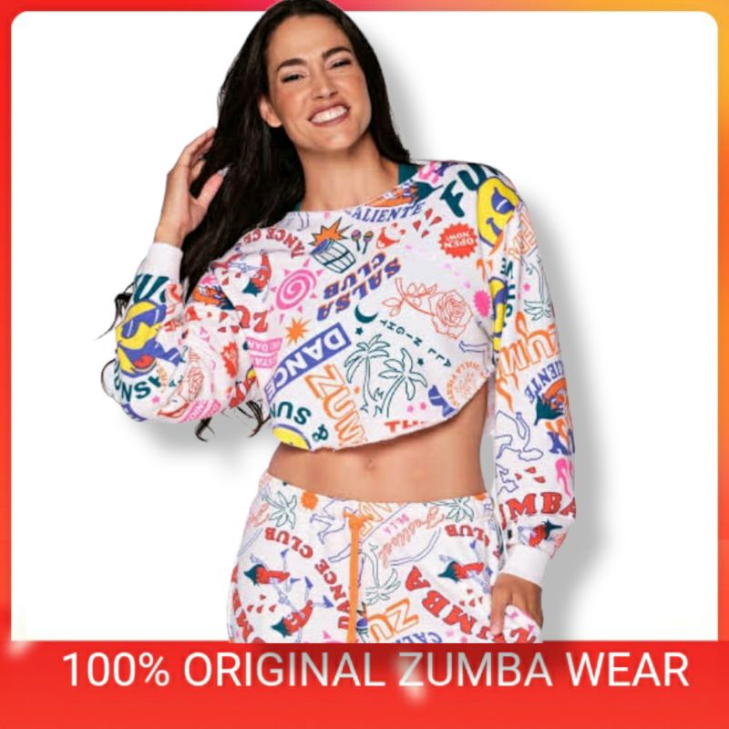 Jual Crop Top Zumba Wear Original Print Party Collections Shopee