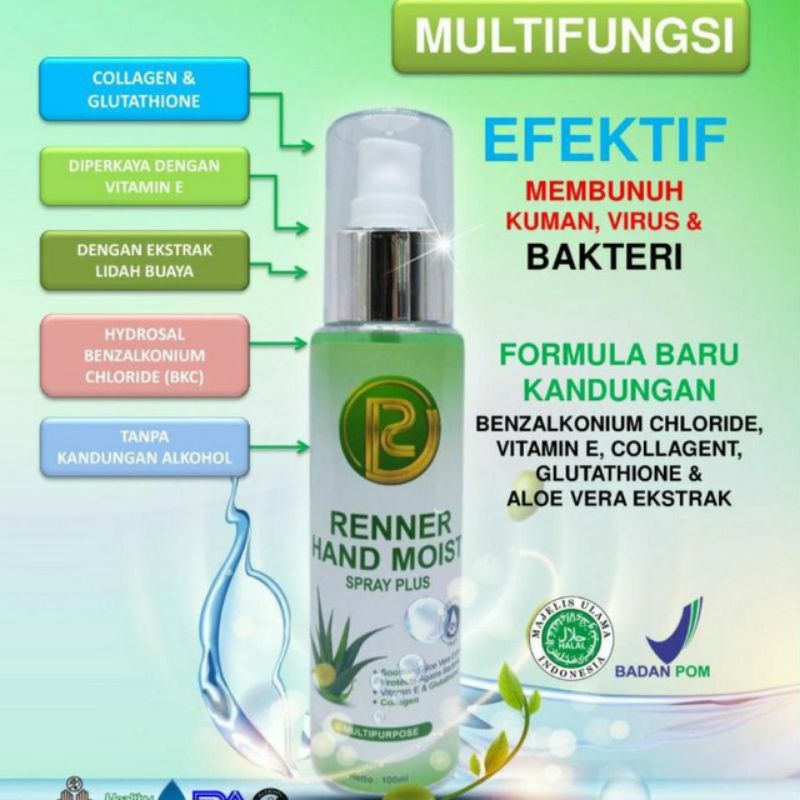 Hand Moist Renner Multifungsi Original 100ML Untuk Luka Bakar dan Gigitan Serangga Kemasan Baru