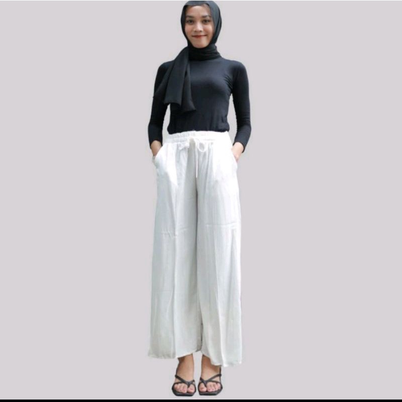 CELANA HIGH WEIST KULOT CRINKLE PREMIUM-BROKEN WHITE