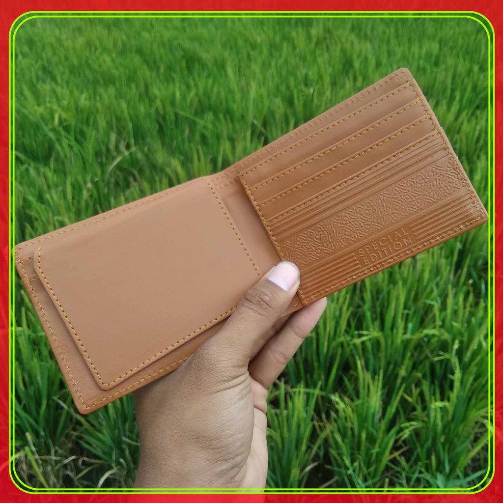6.6 GREAT SALE! Dompet distro kancing cowok Bahan sintetik Lipat Polos Original