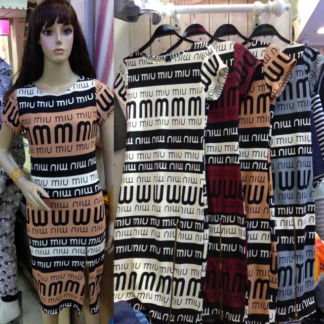 Dress Crape model motif miu miu abu2