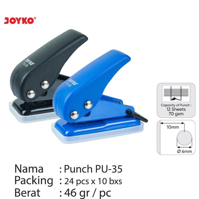 

Punch / Pembolong 1 lubang PU-35 / Pu35 Joyko